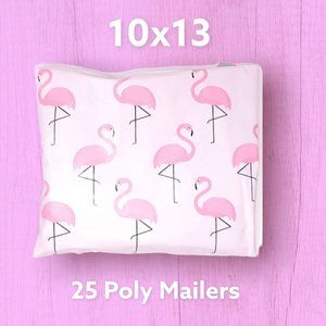 25 10x13 Pink Flamingo Poly Mailers